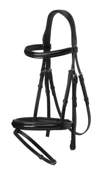 HORSE COMFORT SHIMMER SOFT LEATHER BRIDLE, BLACK